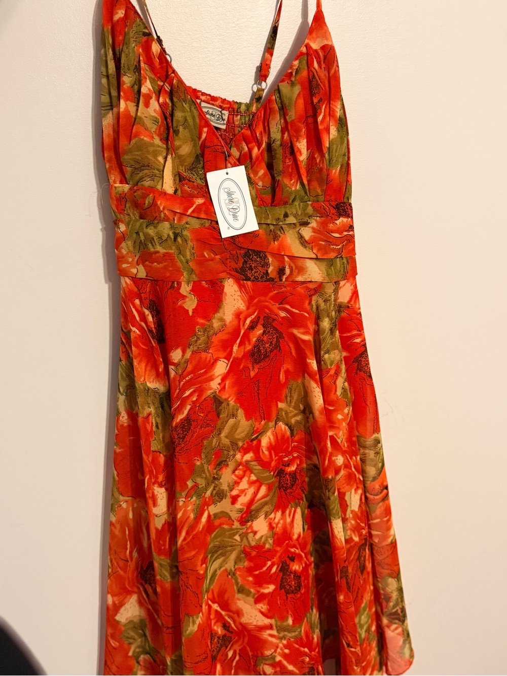 Floral Orange Maxi Dress Size Small New With Tags